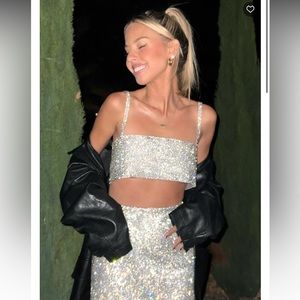 White Fox Boutique-Breathtaking Crop Silver XS/S